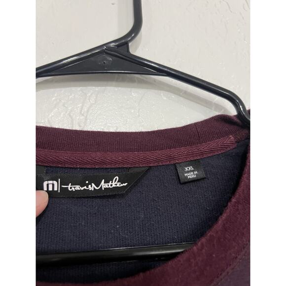 Travis Mathew Long Sleeve Crew Neck Sweashirt Casual Burgundy XXL - Picture 2 of 4